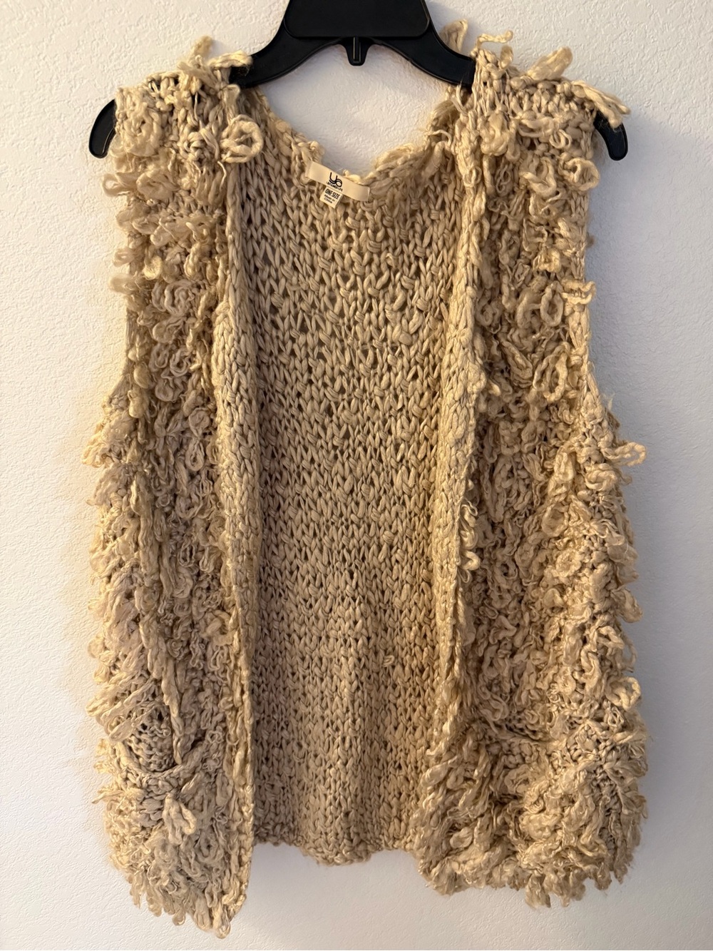 Ya Los Angeles Cream Loop-Detail Hand-Knit Sweater Vest